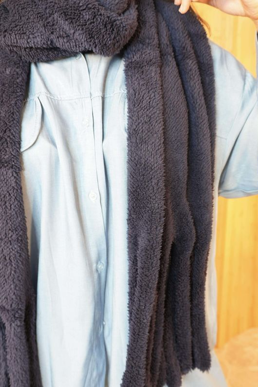 Teddy Tassel Scarf Navy /50=